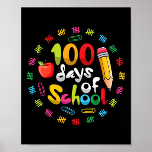 Affiche Joyeux 100e Jour des enseignants Étudiants 100 jou