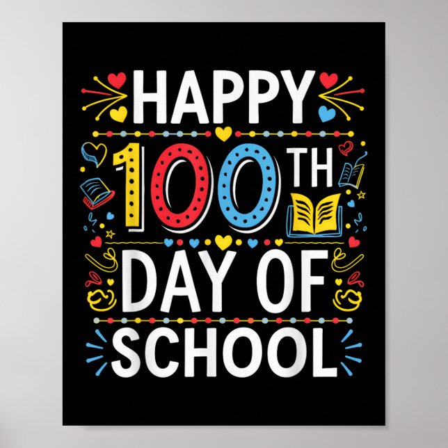 Affiche Joyeux 100ème Jour De L'École 100 Jours De Garçons (Devant)