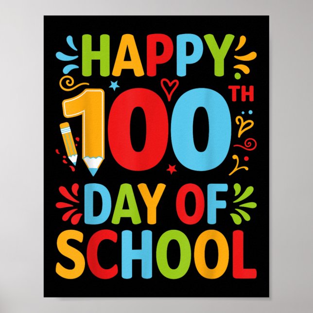 Affiche Joyeux 100ème Jour De L'École 100 Jours De L'Ensei (Devant)