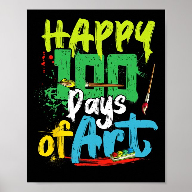 Affiche Joyeux 100ème Jour De L'École 100 Jours De Profess (Devant)
