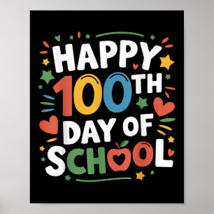 Affiche Joyeux 100ème Jour De L'École Coloré 100 Jours Sma