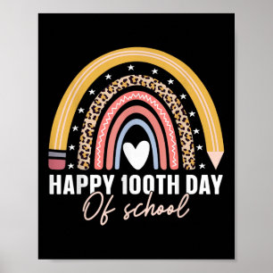 Affiche Joyeux 100ème Jour De L'École Enseignant Enfants 1