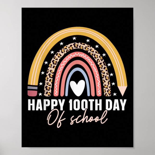Affiche Joyeux 100ème Jour De L'École Enseignant Enfants 1 (Devant)