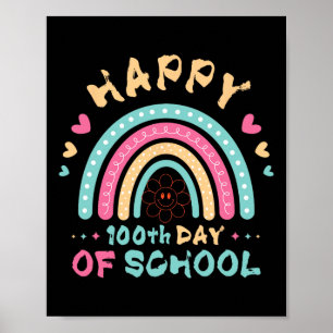 Affiche Joyeux 100ème Jour De L'École Enseignant Enfants 1