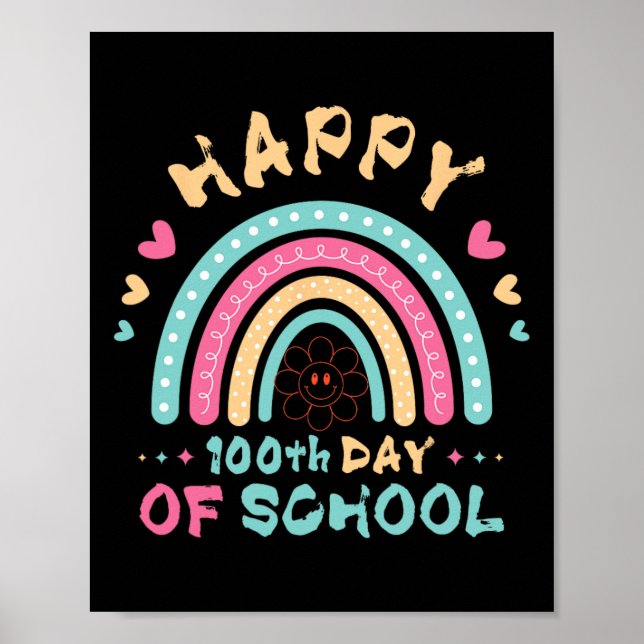 Affiche Joyeux 100ème Jour De L'École Enseignant Enfants 1 (Devant)