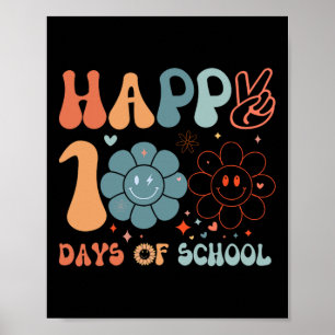 Affiche Joyeux 100ème Jour De L'École Enseignant Super Étu