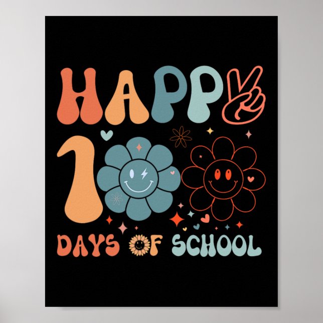 Affiche Joyeux 100ème Jour De L'École Enseignant Super Étu (Devant)