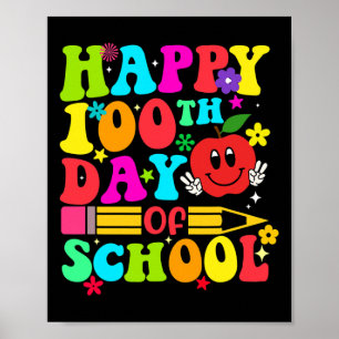 Affiche Joyeux 100ème Jour De L'École Rétro 100 Jours Ense