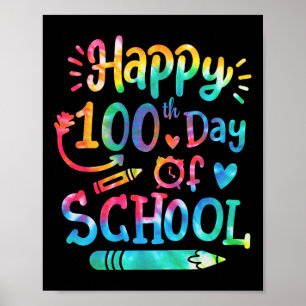 Affiche Joyeux 100ème Jour De L'École Teinture 100 Jours P