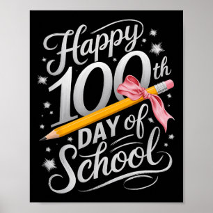 Affiche Joyeux 100ème Jour De L'École Tie Dye Arc En Ciel