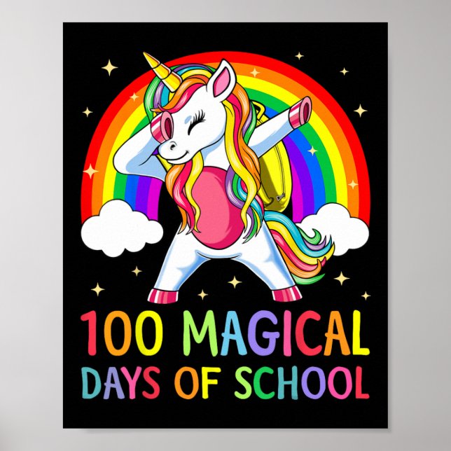 Affiche Joyeux 100ème Jour De L'École Unicorne 100 Jours M (Devant)