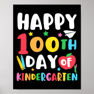 Affiche Joyeux 100ème Jour De Maternelle Enseignant Enfant