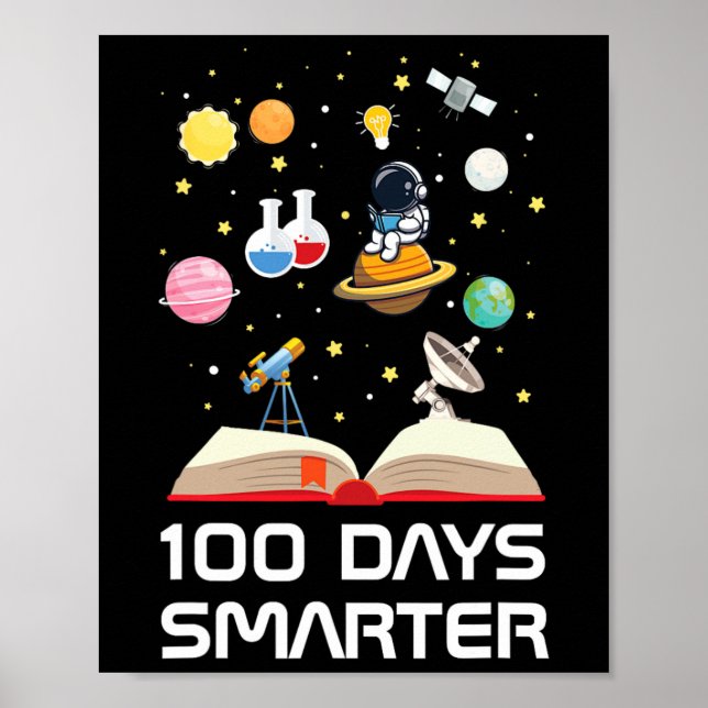Affiche Joyeux 100ème Jour D'École 100 Jours Smarter Space (Devant)