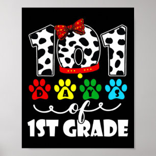 Affiche Joyeux 101 Jours École 1ère année Chien 100 Jours 