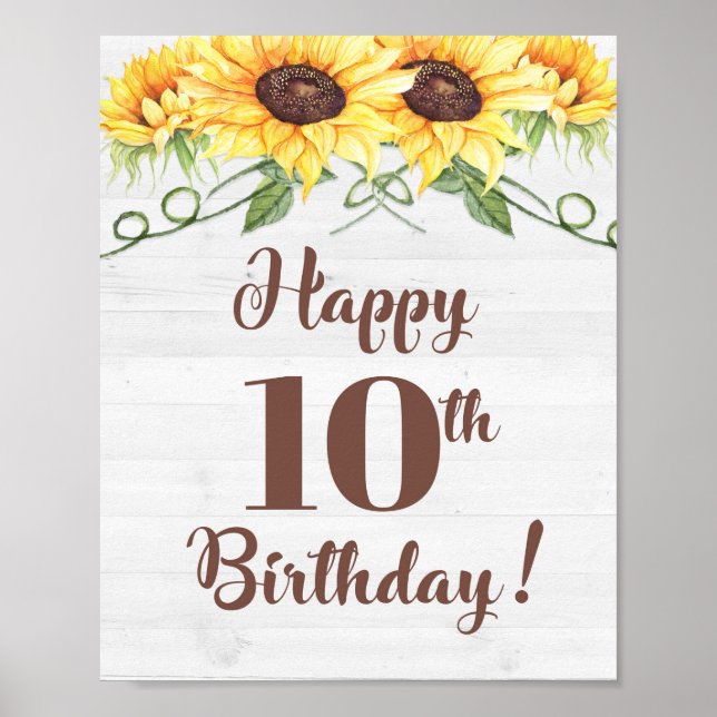 Affiche Joyeux 10e anniversaire Sunflower Party (Devant)