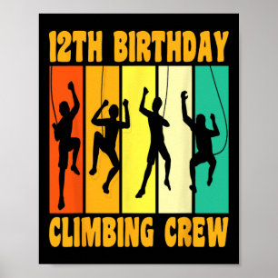 Affiche Joyeux 12 Anniversaire 12 Ans Grimpeur Grimpe 12t