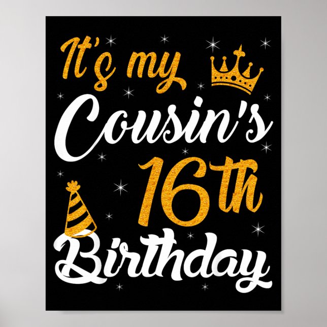 Affiche Joyeux 16e Anniversaire à Mon Cousin 2009 16 Ans (Devant)
