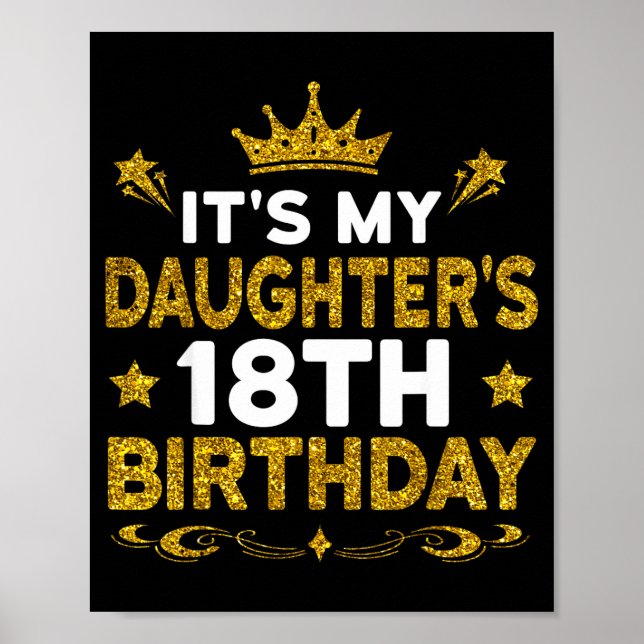 Affiche Joyeux 18e anniversaire de ma fille joyeux anniver (Devant)