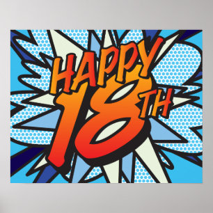 Affiche Joyeux 18e Bande Dessinée Pop Art
