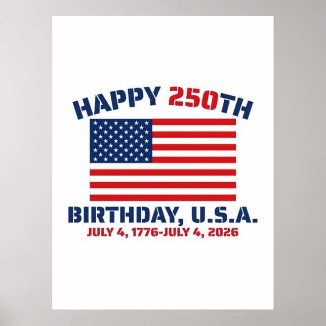 AFFICHE JOYEUX 250E ANNIVERSAIRE ÉTATS-UNIS (Devant)
