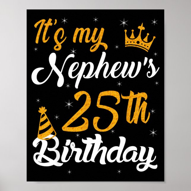 Affiche Joyeux 25e Anniversaire à Mon Neveu 2000 25 Ans (Devant)
