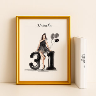 Affiche joyeux 31e anniversaire,