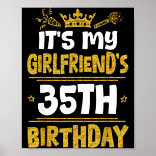 Affiche Joyeux 35e Anniversaire à Ma Copine 1990 35 Ans