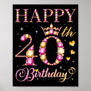 Affiche Joyeux 40e Anniversaire 40 Ans Hommes Femmes Anniv