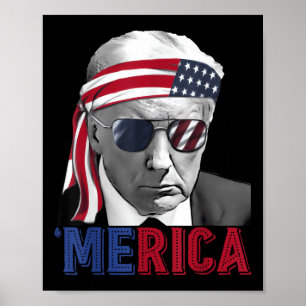 Affiche Joyeux 4 juillet Amérique Trump Drapeau américain