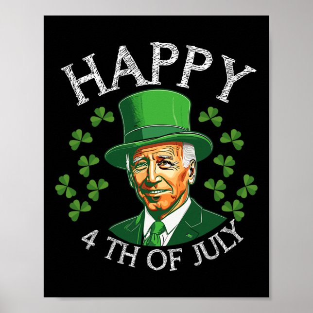 Affiche Joyeux 4 juillet Avec Drôle Joe Biden Pour St Part (Devant)