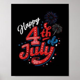 Affiche Joyeux 4 juillet Cool Jour de l'Indépendance Patri