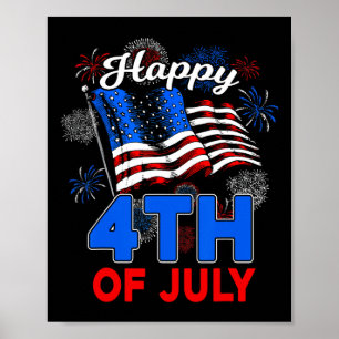 Affiche Joyeux 4 juillet Drapeau américain patriotique hom