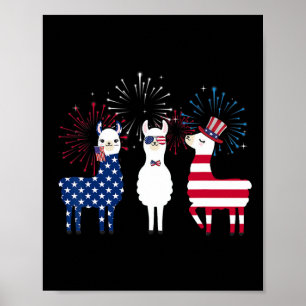 Affiche Joyeux 4 juillet Drapeau américain Rouge Blanc Lam
