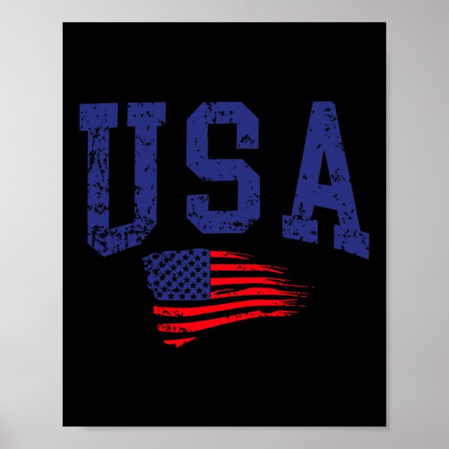 Affiche Joyeux 4 juillet drapeau États-Unis américain fier (Devant)