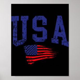 Affiche Joyeux 4 juillet Drapeau États-Unis Américain Fier
