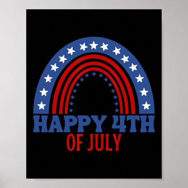 Affiche Joyeux 4 juillet drôle drapeau américain pour l'in (Devant)