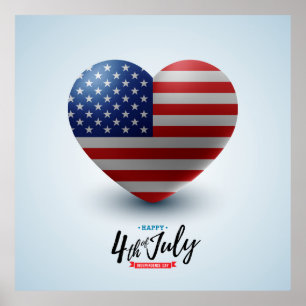 Affiche Joyeux 4 juillet fête de l'indépendance