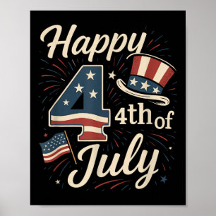Affiche Joyeux 4 juillet Hommes Femmes Enfants