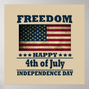 Affiche Joyeux 4 juillet jour de l'indépendance