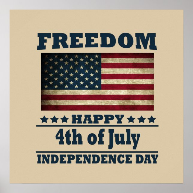 Affiche Joyeux 4 juillet jour de l'indépendance (Devant)