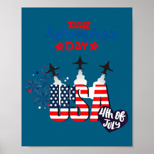 Affiche Joyeux 4 juillet jour de l'indépendance américaine