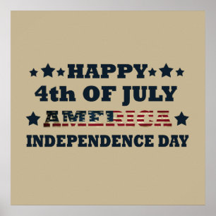 Affiche Joyeux 4 juillet jour de l'indépendance Amérique