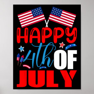 Affiche Joyeux 4 juillet Jour de l'indépendance Drapeau am