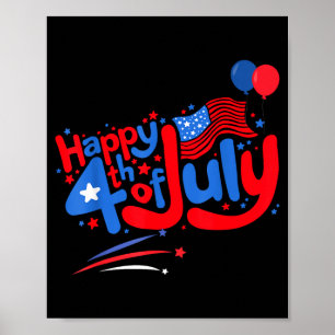 Affiche Joyeux 4 juillet jour de l'indépendance États-Unis