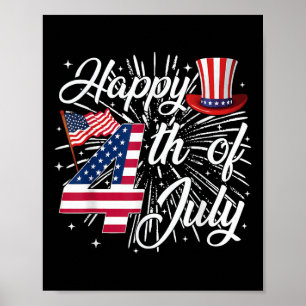 Affiche Joyeux 4 juillet nous drapeau américain 4 juillet