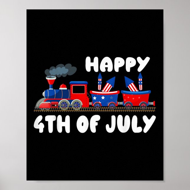 Affiche Joyeux 4 juillet nous former Drapeau Jour de l'Ind (Devant)