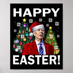 Affiche Joyeux 4ème de Pâques Drôle Joe Biden Noël Ugly