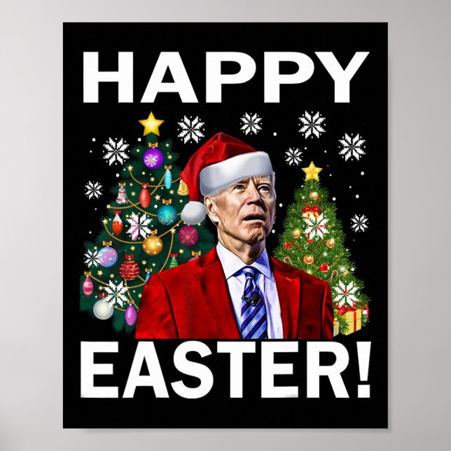 Affiche Joyeux 4ème de Pâques Drôle Joe Biden Noël Ugly (Devant)