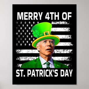 Affiche Joyeux 4ème jour de la Saint-Patrick Joe Biden St 
