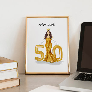 Affiche joyeux 50e anniversaire